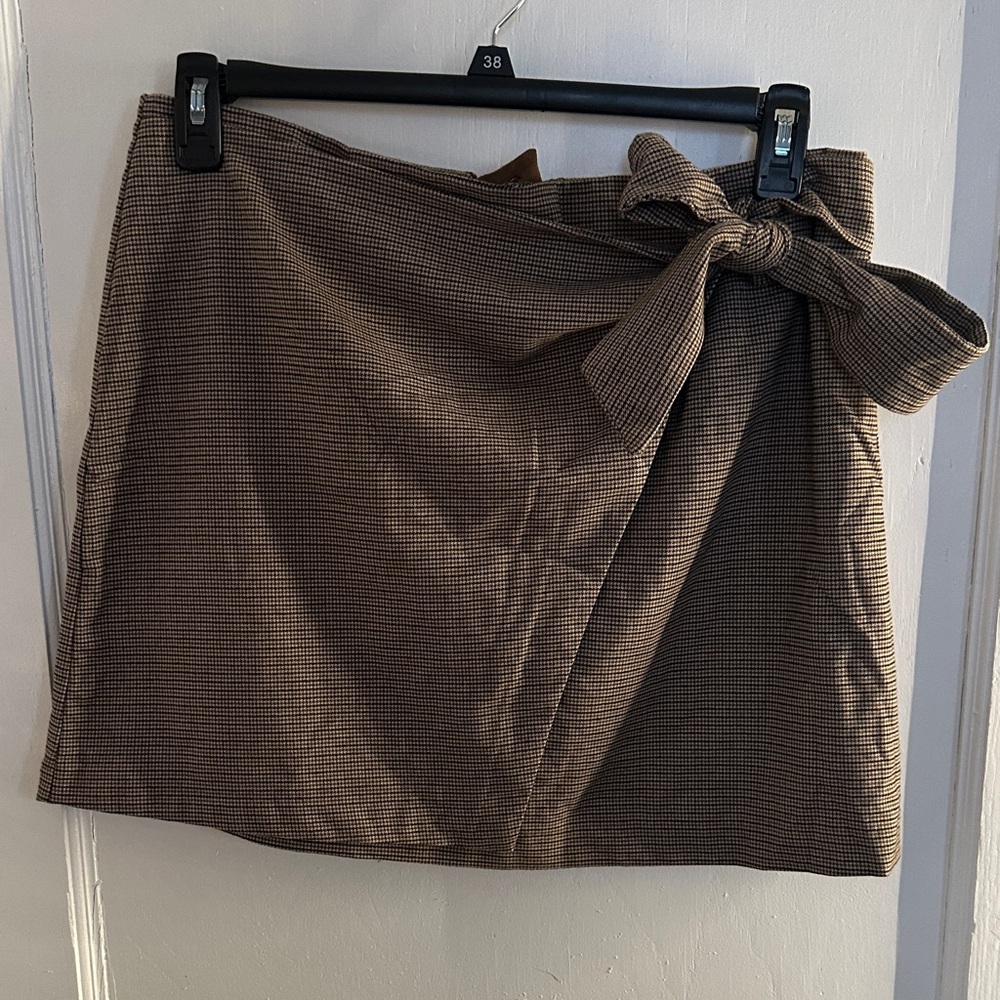 Brown Checkered Women's Skirt